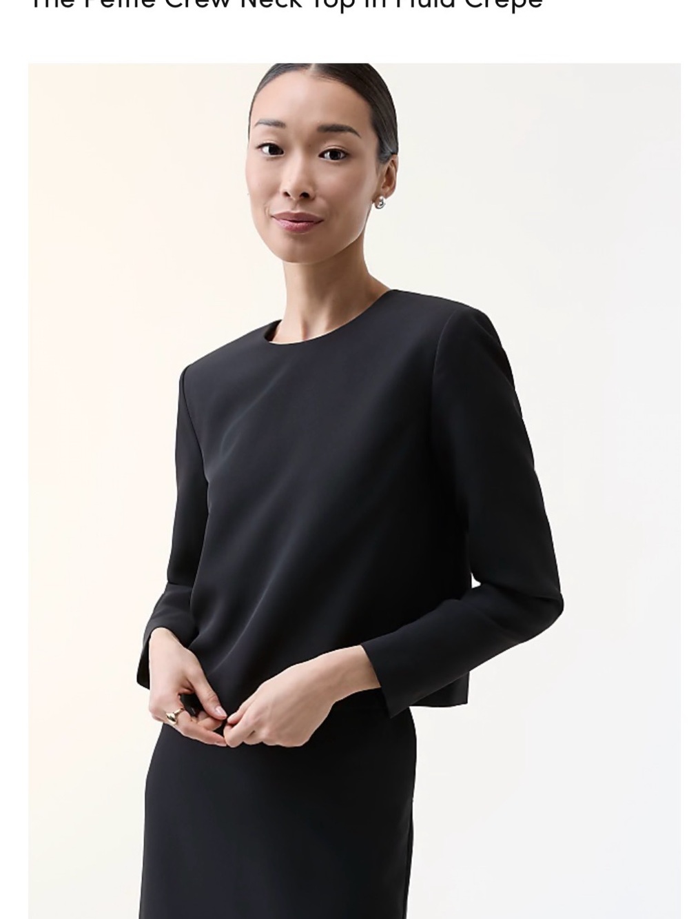 Ann Taylor Crew Neck Top in Fluid Crepe